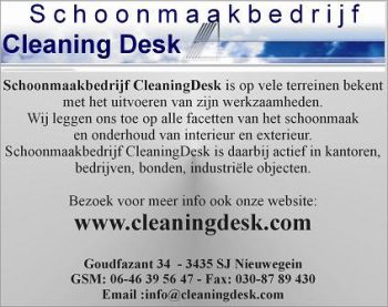 Schoonmaakbedrijf cleaning desk